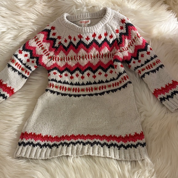 Cat & Jack Other - Cat & Jack Kids Fair Isle Dress - Cream, Red, and Black